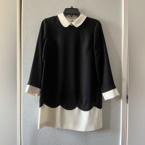 CeCe black and white dress with collar, size 4P